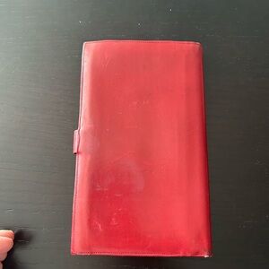 Vintage Red Leather Passport & Paperwork Wallet